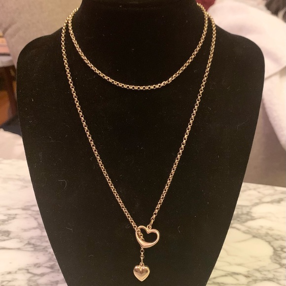 Italy made 14k gold heart versatile lariat necklace choker, bracelet, anklet - Picture 4 of 12